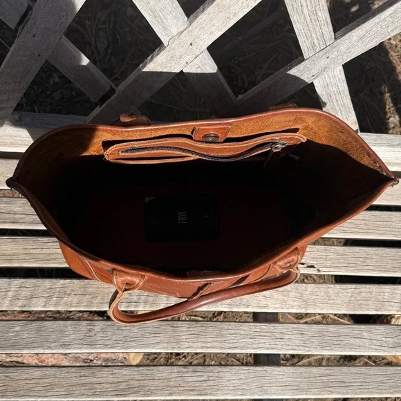 EUC Frye Leather Tote w/Removable Pouch - Picture 4 of 12